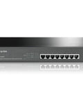 8 Port Gigabit PoE Switch With 153W Budget For Small Offices Plug And Play, black metal desktop unit with 8 ports front view