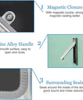 Rock Solid Paintable Aluminum Drywall Access Panel Door For Walls Ceilings Or Floors With Sturdy Handle No Sweat Install Quick Electrical And Plumbing Inspection Smooth Finish features magnetic closure, zinc alloy handle, and surrounding seals.