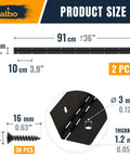 ALBO 36x2 inch black matte piano hinge, continuous stainless steel 304, surface-mount, 2-pack for piano lids