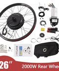 Rear Hub Electric Bike Conversion Kit For 26 Inch Wheel 72V 2000W Motor LCD Display CCS 9 Speeds Fully Adjustable High Torque