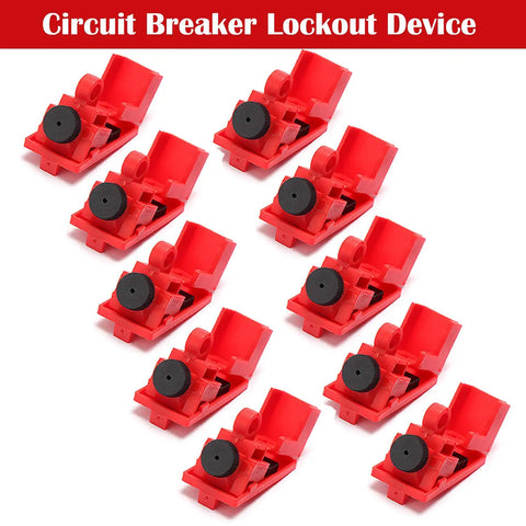 10 Pack Universal Circuit Breaker Lockout Devices For Single Pole Breakers Clamp Style Lockout Tagout Kit