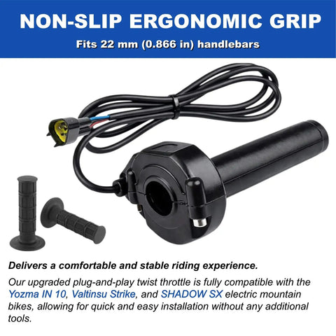 IN10 Electric Dirt Bike Twist Throttle Kit With Grips And Rolling Bearing Full Twist Throttle Cable Assembly for E Bike IN10
