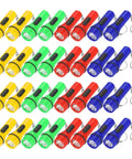 48 Piece Mini LED Flashlight Keychain Set With Assorted Colors, Portable EDC Torch for Hiking, Camping, shown in 4 colors