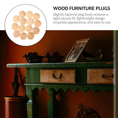 Wooden Screw Hole Plugs For Furniture Easy Install No Fuss Decorative Covers 50 Pack with green table display