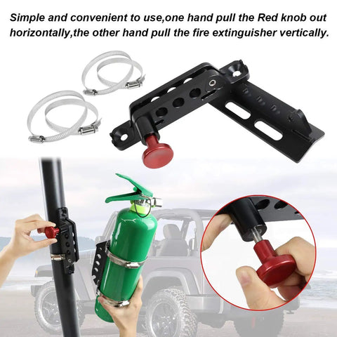 Slick Quick Swap Roll Bar Fire Extinguisher Mount Bracket Holder For Tough Off Road Jeep Wrangler Gladiator Ford Bronco Utv Sxs Polaris Rzr Ranger Can Am Maverick Atv Rock Solid Safety Gear