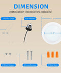 Dimensions and accessories for Ten Pack 6 Inch LED Disk Lights Dimmable Flush Mount Downlights 16.5W 1000 Lumens 5000K