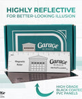 Garage Door Window Decals Kit With Strong Magnets, Faux Gloss Black Look, box with magnetic ruler and reflective panel