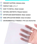 Hand holding Non Slip Stair Treads Tape 15 Pack 4 By 24 Inches Ultra Strong Adhesive For Smooth Surfaces, features listed