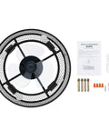 Ceiling Fan Light 18 Inch 3-Setting 40W Modern Mount for Living Room with installation manual and hardware components visible.