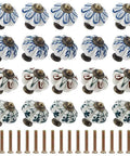 Vintage Ceramic Pumpkin Cabinet Knobs Set, 20 Piece, 1.5 Inch Leaf Pattern Drawer Pulls With Screws, Four Color Mix