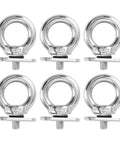 6 Pack Track Mount Beefy Tie Down Eyelets Stainless Steel Eye Bolt Anchor Kit Heavy Duty Rope Tie Downs With 4000 Lbs Break Strength