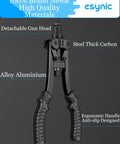 Heavy Duty Rivet Nut Gun Tool Kit With 40% Less Effort And Dual Leverage Design For Fastener Installation Includes Carbon Steel Arms Non Slip Handles plus Eighty Piece Set Of Metric And Sae Mandrels Plus Storage Case, black anti-slip handles