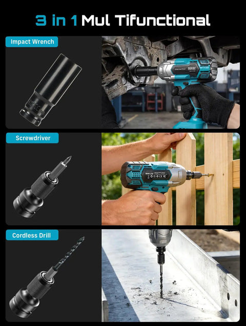 Cordless Impact Wrench 1/2 Inch High Torque Beast with Brushless Motor 479 Ft Lbs (650 Nm) for versatile projects