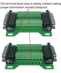 Two Piece DB15 Breakout Board with Both Male and Female DB15 Connectors for RS232 DSUB Serial to 15 Pin Port Terminal Adapter