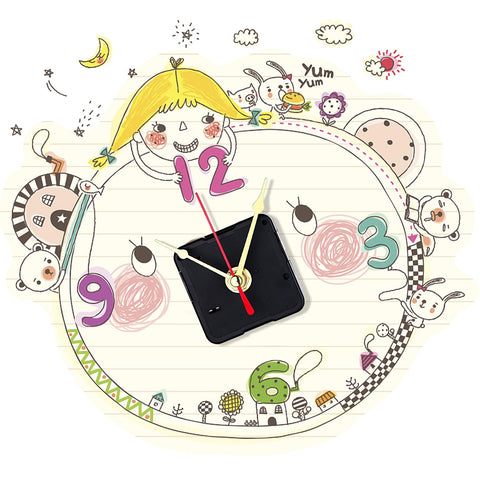 Dope 30Pcs Short Spindle Quartz Clock Movement Kit With Silent Mechanism And Hands for Repair in colorful wall clock design.