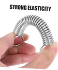 Heavy Duty Micro Tiller Extension Spring Kit With 2 Pcs Compressed Springs Robust Design Fits Multiple Brands Easy Upgrade For Farming And Gardening Tasks Made To Last, silver steel spring held by hand