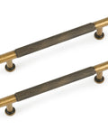 5 Pack Matte Coffee Bronze Solid Brass Cabinet Handles for kitchen drawers and cupboards, 4.33 inch length, modern rustic hardware