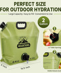 Image of Two Pack Collapsible Water Jug For Camping And Hiking, 2 Gallon Leakproof Water Container With Spout, showing dimensions.
