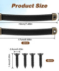 Two Leather Drawer Pulls With Mounting Screws Included For Drawers Cabinets Luggage Trunks And Suitcases shown with dimensions