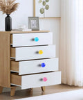 Colorful Glass Cabinet Knobs 30mm Round Bubble Design, 10 Pack Drawer Pulls With Three Screw Sizes For Cabinets, Drawers, Dressers, And Home Makeovers, Smooth Modern Hardware on white dresser