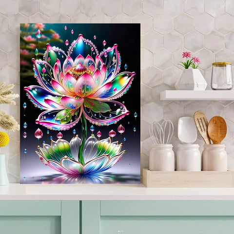 Diamond Painting Kit For Adults Beginners 5D Full Drill Flower Art Set 12x16 Inch DIY Gem Craft With Pen Tray Clay Rhinestones