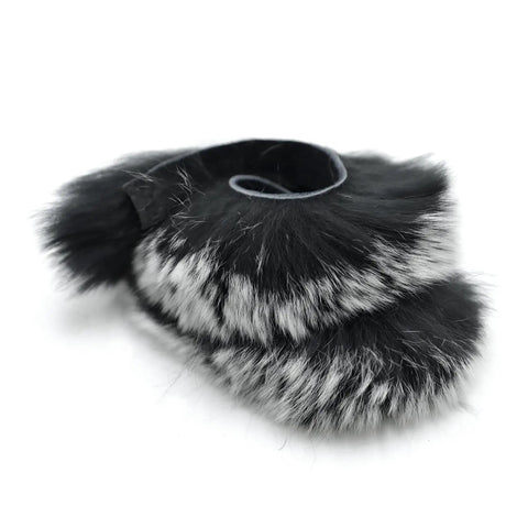 Close-up of rabbit hair bow string silencer from Bow String Silencers Set For Recurve And Traditional Longbows.