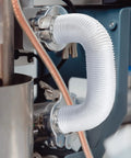 4 Inch PVC Dust Collection Hose 30 Ft Long Flexible Clear Vacuum Fume Hose With Stainless Steel Clamps Set connected to machinery