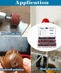 Aluminum Oxide Sanding Drum Kit With 198 Sanding Bands In 80 120 240 Grits And 12 Mandrels For Dremel Rotary Tools, applications shown