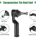 6 Piece Front Suspension Kit With Inner And Outer Tie Rod Ends And Sway Bar Links For Ford C Max Escape Focus Transit Connect Includes 2 Outer Tie Rod Ends 2 Inner Tie Rod Ends And 2 Sway Bar End Links, steel tie rod end