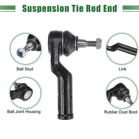 6 Piece Front Suspension Kit With Inner And Outer Tie Rod Ends And Sway Bar Links For Ford C Max Escape Focus Transit Connect Includes 2 Outer Tie Rod Ends 2 Inner Tie Rod Ends And 2 Sway Bar End Links, steel tie rod end