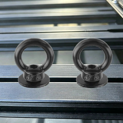 Badass M6 T Track Bolts With Killer Eye Nuts For Heavy Duty Roof Rack Builds Black Finish 304 Stainless Steel Tough Cargo Tie Down universal eye nuts.