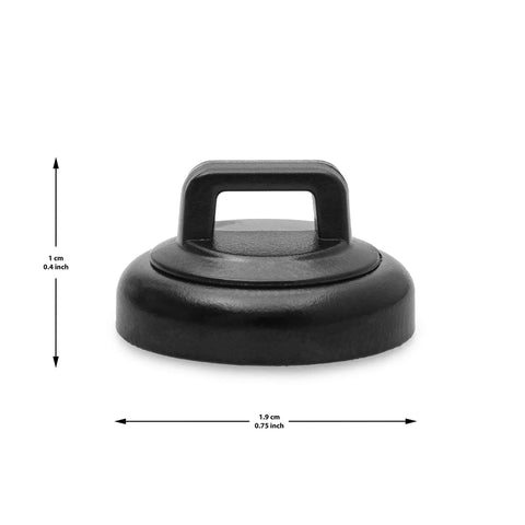 Magnetic Cable Zip Tie Mounts Black 20 Pack with 20 Black Zip Ties Included showing dimensions of base and height