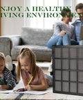 HEPA Replacement Filter B Compatible With Winix Air Purifiers displayed with children playing in a living room, emphasizing clean air
