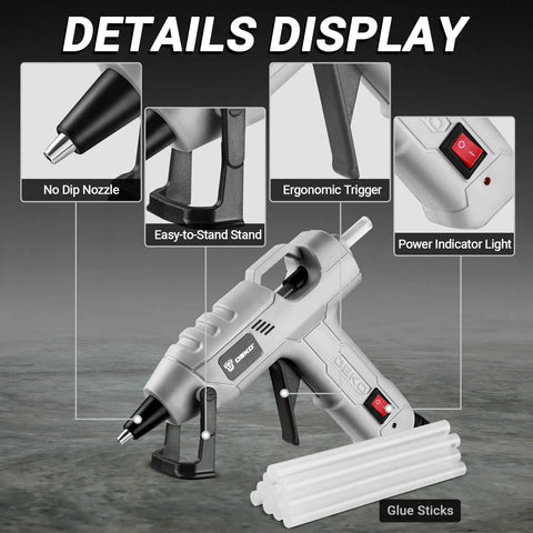 20W High Temp Mini Glue Gun Kit With 55 Inch Cord Anti Drip Nozzle Includes 30 Glue Sticks For Crafting DIY Projects