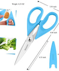 All Purpose Kitchen Scissors 2 Pack Heavy Duty Meat And Poultry Shears With Comfort Grip Handles, blue, 8.66 inch