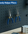 6 Inch Mini Needle Nose Pliers With Comfort Grip For Handmade Jewelry Crafting 2 Pack Long Nose Pliers displayed on tool wall