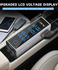 Road Trip Vibes 300W Car Power Inverter Dc To Ac Converter With Pd 36W Quick Charge 4 Usb Ports Lcd Display stacked in car.
