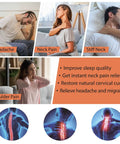 Upgrade Your Neck Game With This Sick Cervical Traction Device For Serious Spinal Decompression And Pinched Nerve Relief Perfect For Home Use To Melt Away Stubborn Headache Pain And Shoulder Soreness Fast. Images of people experiencing headache, neck pain, shoulder pain, and stiff neck.