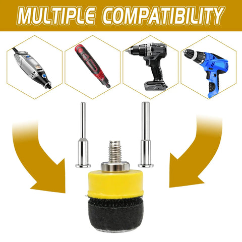 All In One 410 Piece 1 Inch Sanding Disc Kit With Hook And Loop Backing Pads for drill compatibility displayed