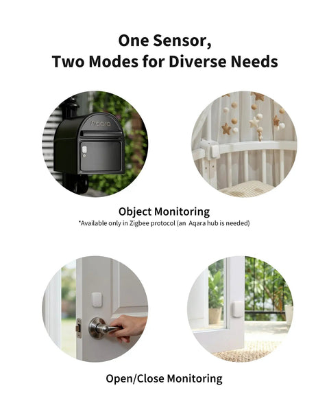 P100 2 In 1 Door And Window And Vibration Sensor With Thread Zigbee And Matter Compatibility For Apple Home Assistant Google Home Alexa SmartThings White on door and window