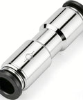 Pneumatic Push To Connect Check Valve One Way Fitting One Half Inch Inlet One Half Inch Outlet Nickel Plated Brass With NBR O Ring Seals