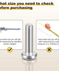M6 30mm Pan Head Torx Security Screws 10 Pack Silver Fasteners showing accurate measuring tips for proper size selection.