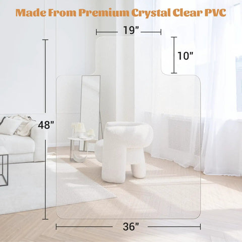 Heavy Duty Office Chair Mat For Hardwood And Tile Floors Easy Glide Under Desk Protector 36 By 48 Inch Clear in room.