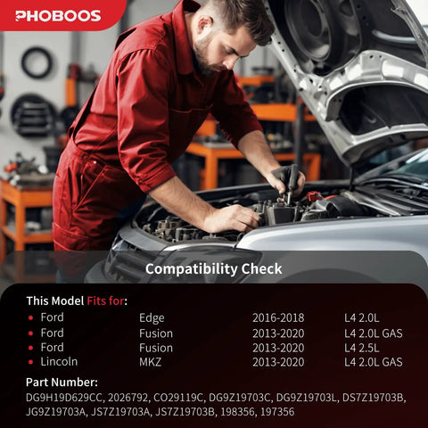 Mechanic performing a compatibility check for Straight Swap AC Compressor With Clutch For Ford Edge And Fusion Plus Lincoln MKZ.