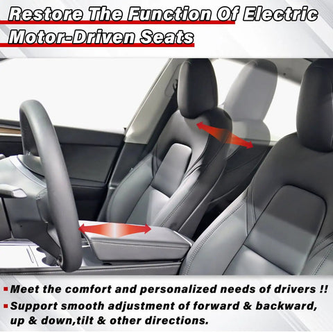 Tesla Model 3 And Model Y Right Passenger Power Seat Switch Replacement for 2017-2022 showing seat adjustment directions.