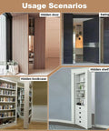 Usage scenarios demonstrating Heavy Hitter Hidden Door Pivot Hinge With Slick 360 Degree Rotation and Rock Solid Stainless Steel Hardware Kit.