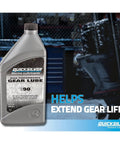 Hardcore High Performance SAE 90 Gear Lube For Mercury Outboards And MerCruiser Sterndrives 2.5 Gallon bottle display