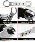 Heavy Duty Rivet Gun Adapter Kit With Four Interchangeable Heads For 2.4mm To 4.8mm Blind Rivets Makes Fastening Tasks Total Cinch Thanks To Durable Alloy Steel Construction That Stands Up To Heavy Use, alloy steel wrench and heads