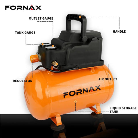 Tough As Nails 3 Gallon Portable Air Compressor Oil Free Pump 110 Psi Max Pressure visible gauges, handle, and air outlet.