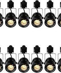 Dimmable 10W LED Track Light Heads For Accent Lighting Dope 24 Degree Halo H Type 120V 3000K Warm White Energy Efficient Linear Spotlight Black 16 Pack